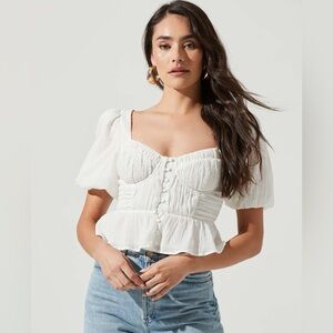 Astr the label white peplum top